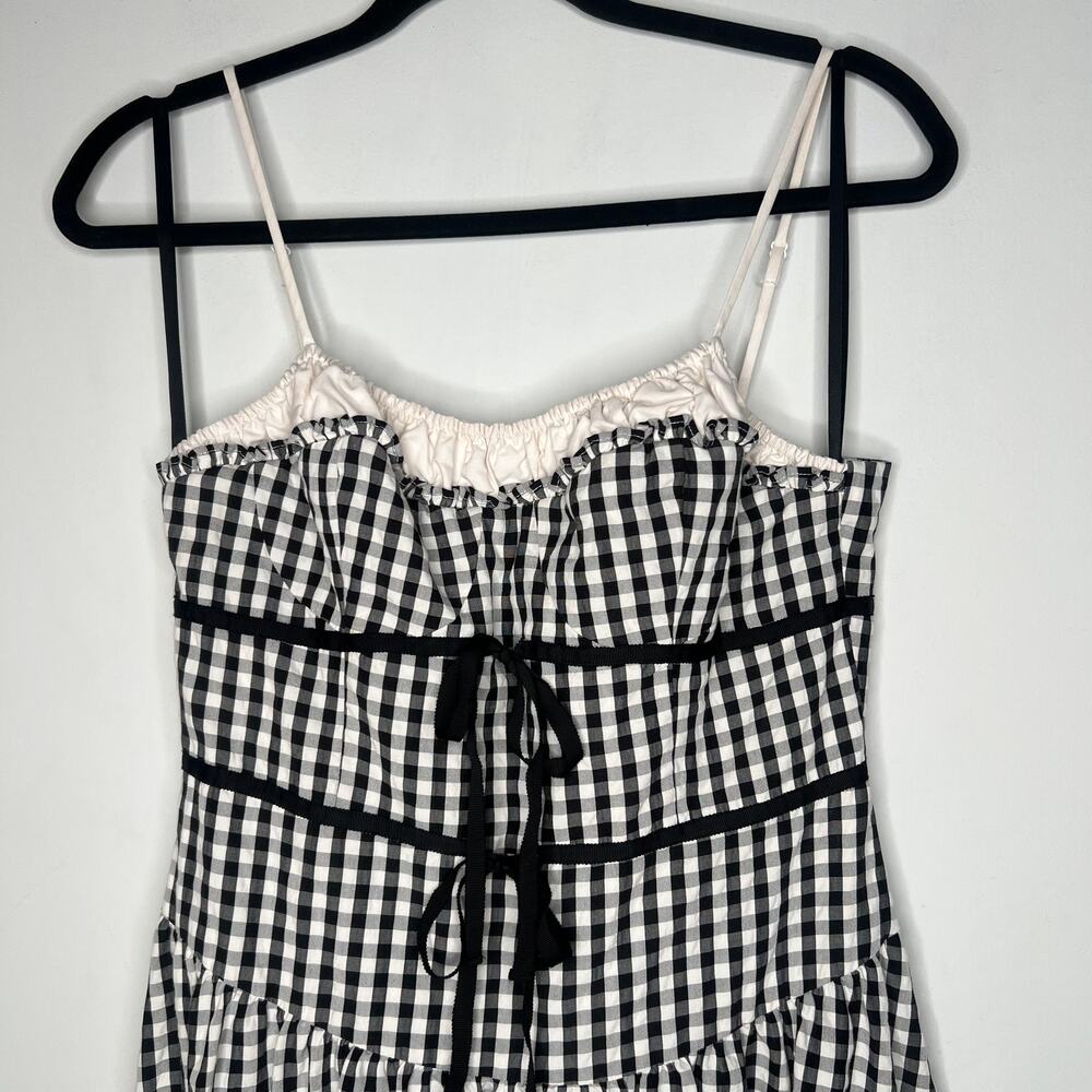 For Love & Lemons Black Gingham Georgia Midi Dress Size M - Picture 5 of 7